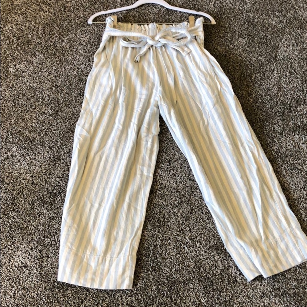 Madewell tie-waist Huston Pull-on crop pants